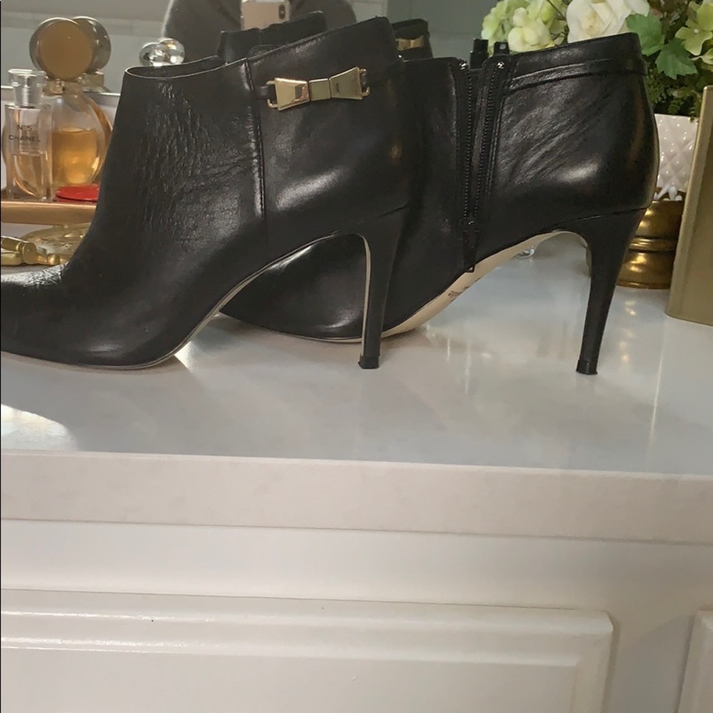 Kate Spade black leather booties